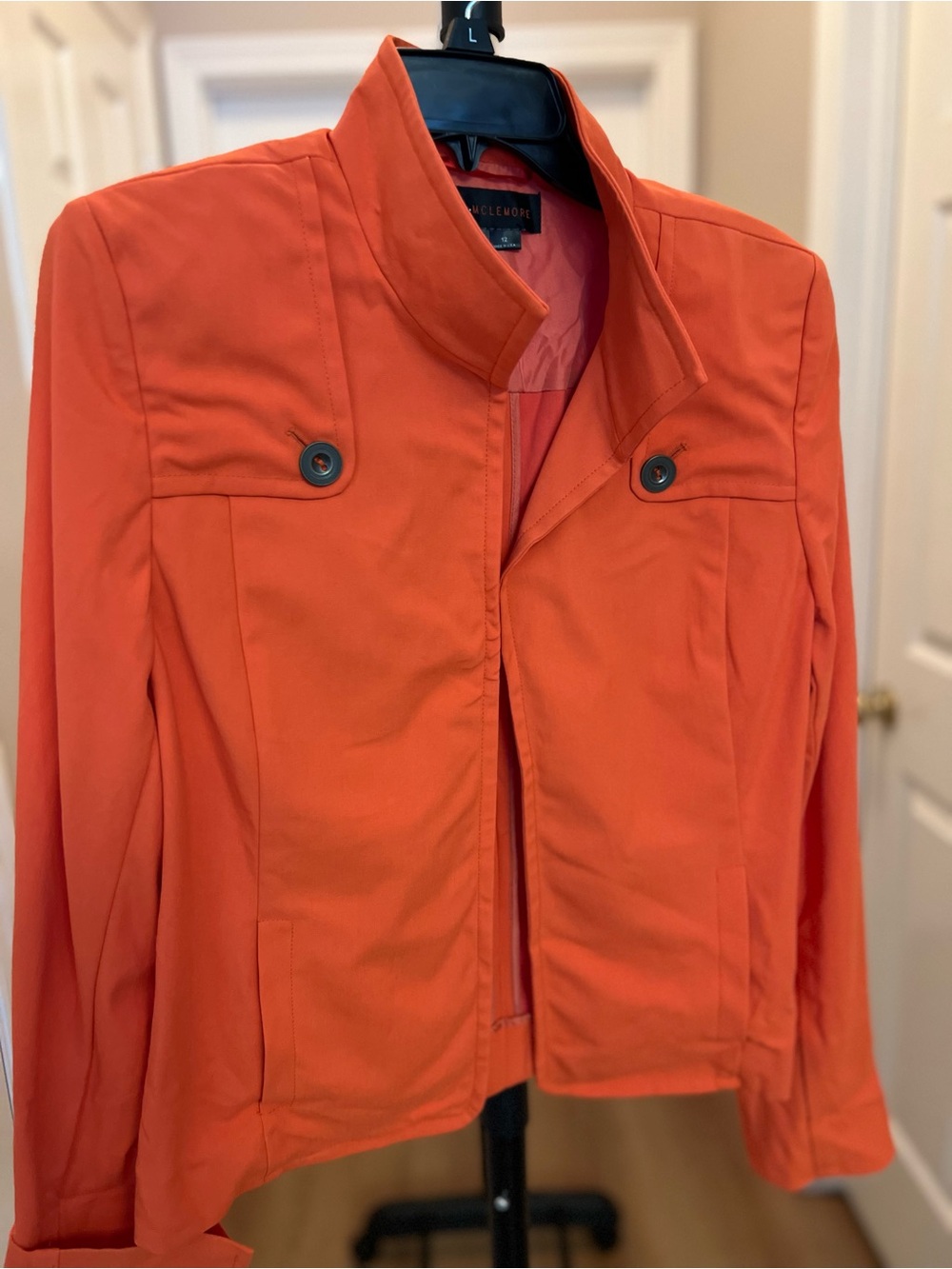 Nina Leonard Bright Orange Tailored Blazer - Picture 5 of 7